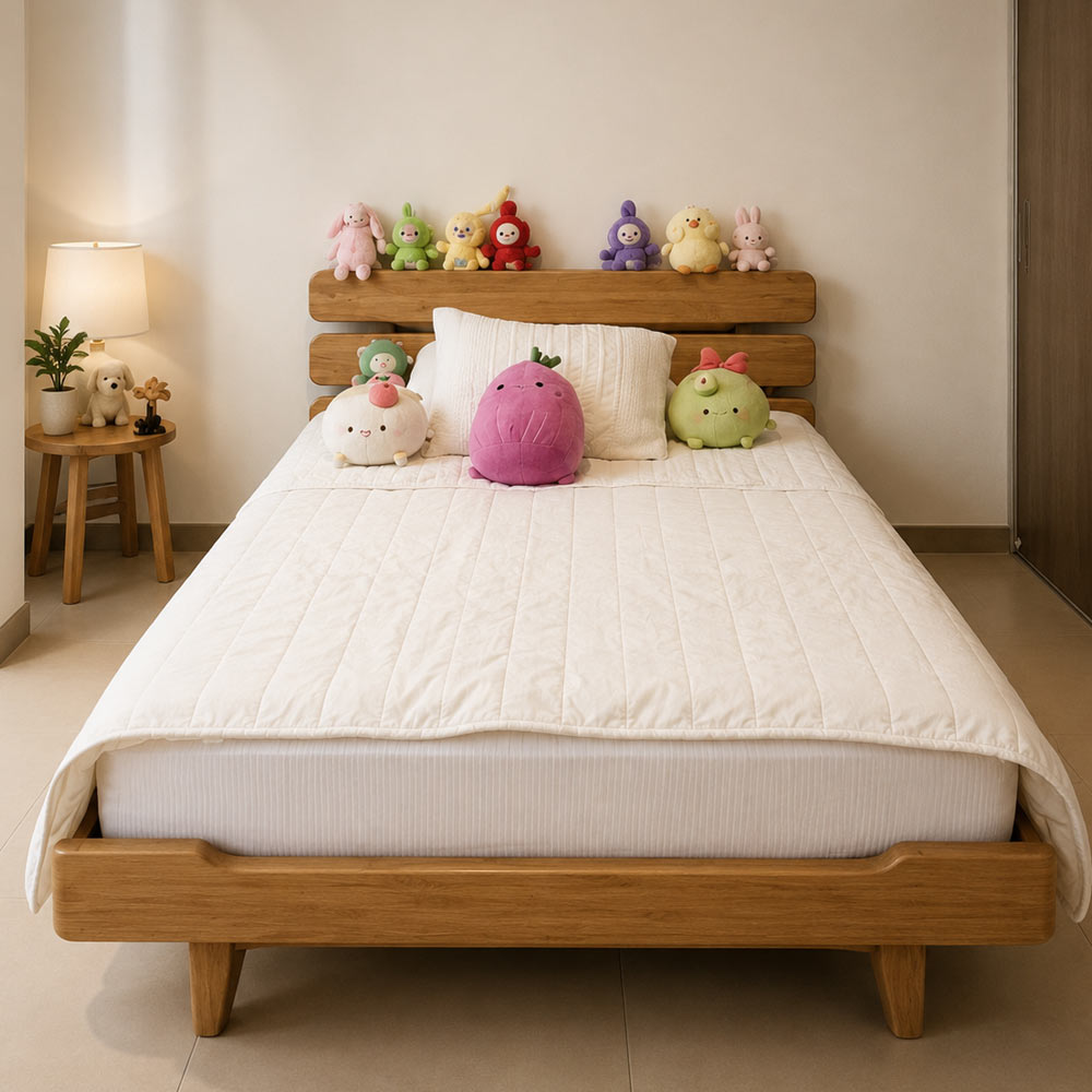 Bamboo Wood Queen Size Bed