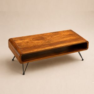 Rounded Edges Wooden Coffee Table